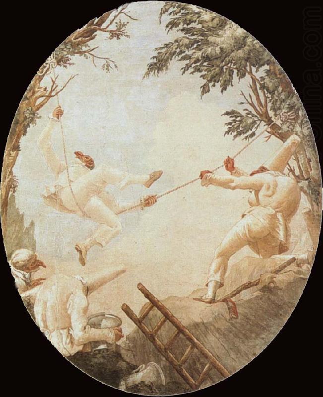 TIEPOLO, Giovanni Domenico Pulcinelle on the Tightrope china oil painting image